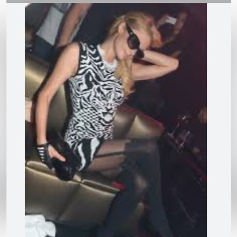 ALEXANDER MCQUEEN tiger dress size S to Med as seen on Paris Hilton celebrity
